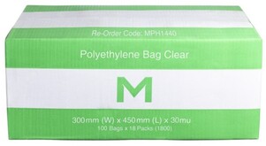 FP Polyethylene Bag - Clear, 300mm x 450mm x 30mu  - Matthews