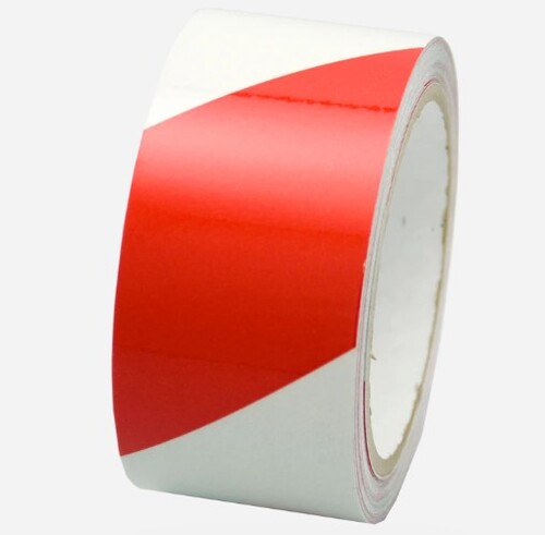 Hazard Warning Tape - 50mm x 33m - Red/White - AMS