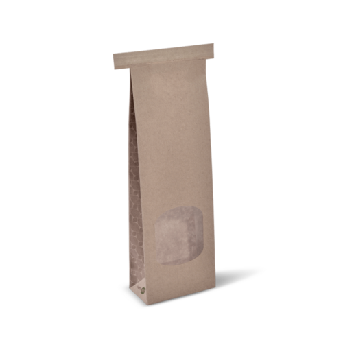 Small Window Tin-Tie Bag I Am Eco™ Brown 260 x 88 x 47 - Detpak