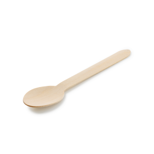 165mm Wooden Spoon Natural 158 x 32 x 2 - Detpak