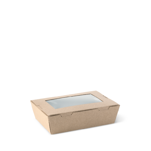 Extra Small Window Lunch Box (400ml) Brown 120 x 88 x 37 - Detpak